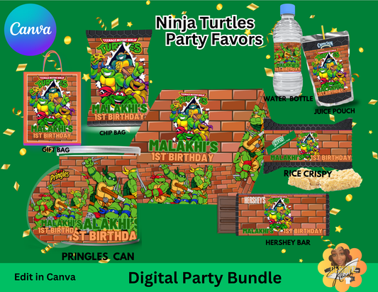 Ninja Turtle Digital Favor Bundle